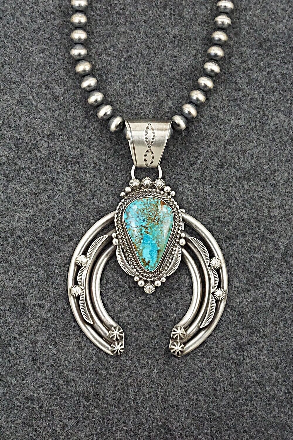 Turquoise & Sterling Silver Necklace - Tom Lewis