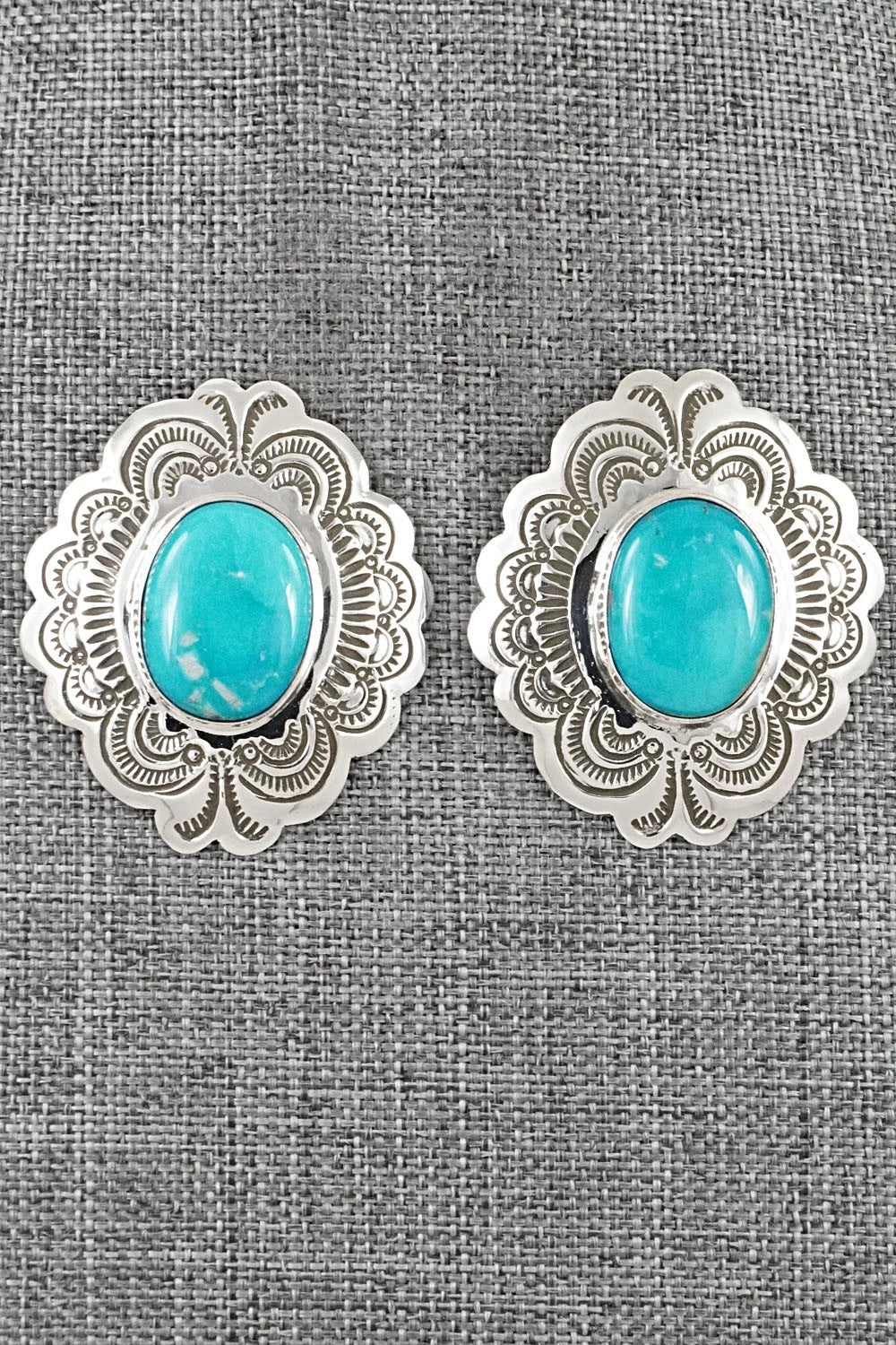 Turquoise & Sterling Silver Earrings - Arnold Blackgoat