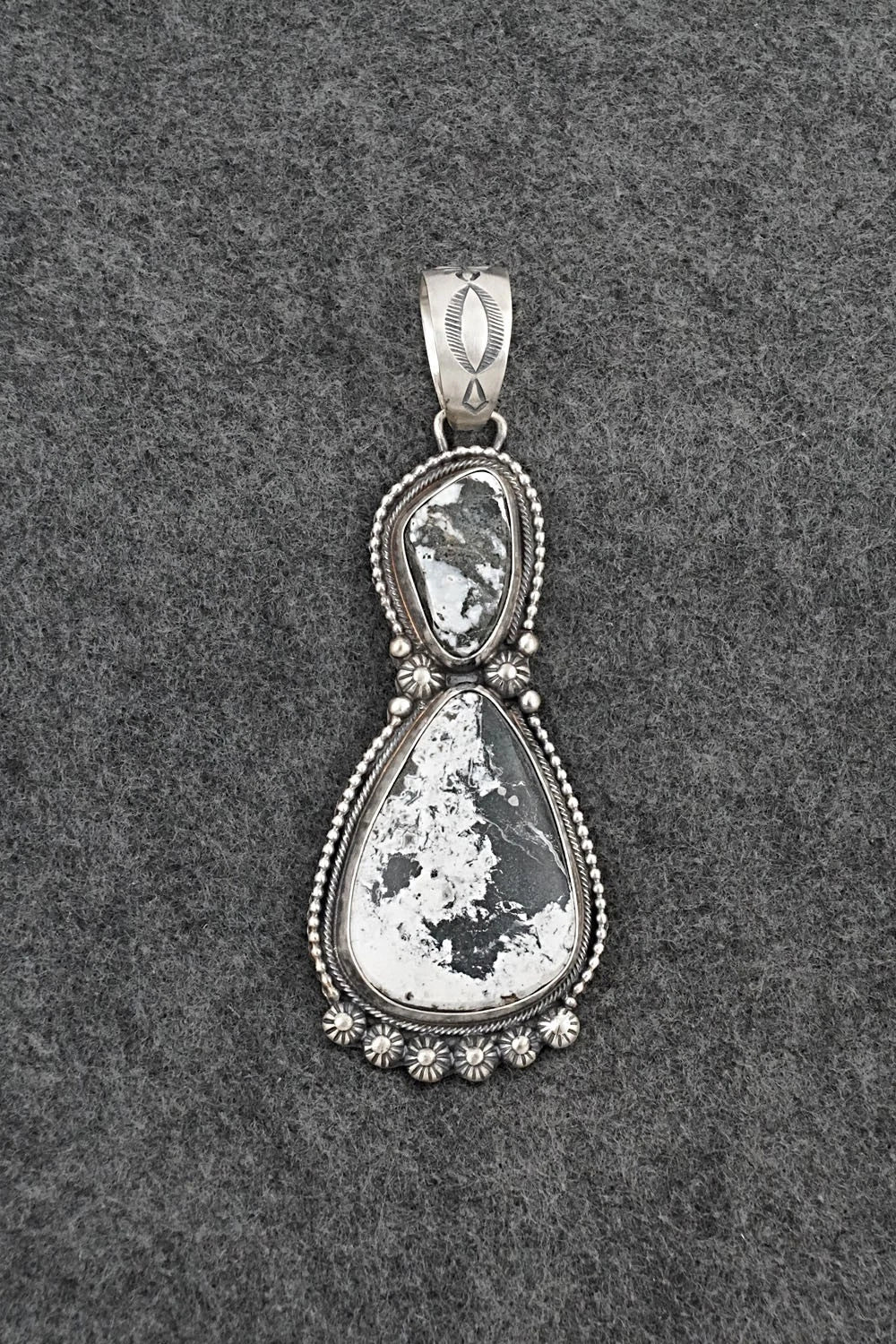 White Buffalo & Sterling Silver Pendant - Kathleen Livingston