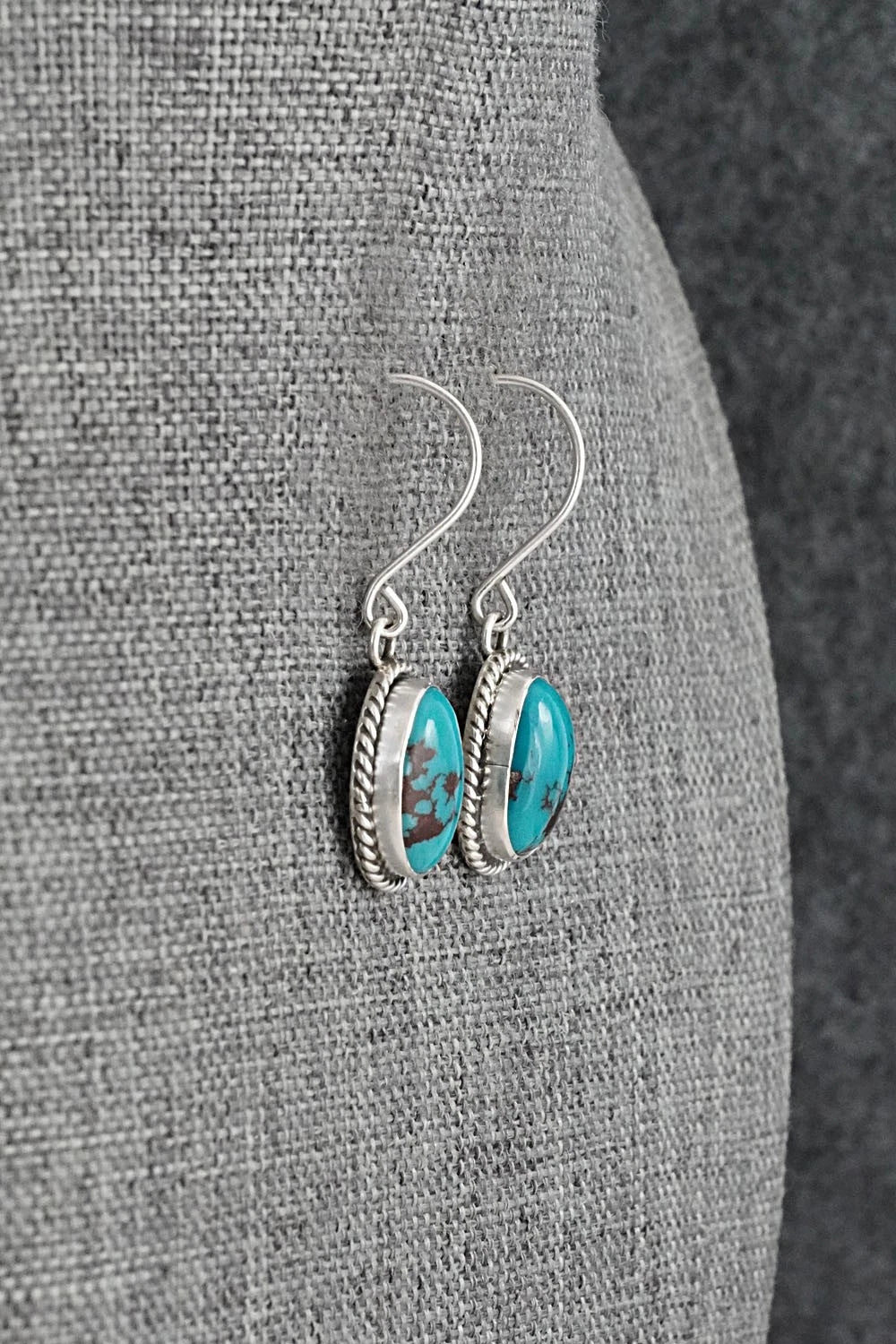 Turquoise & Sterling Silver Earrings - Eugene Gruber