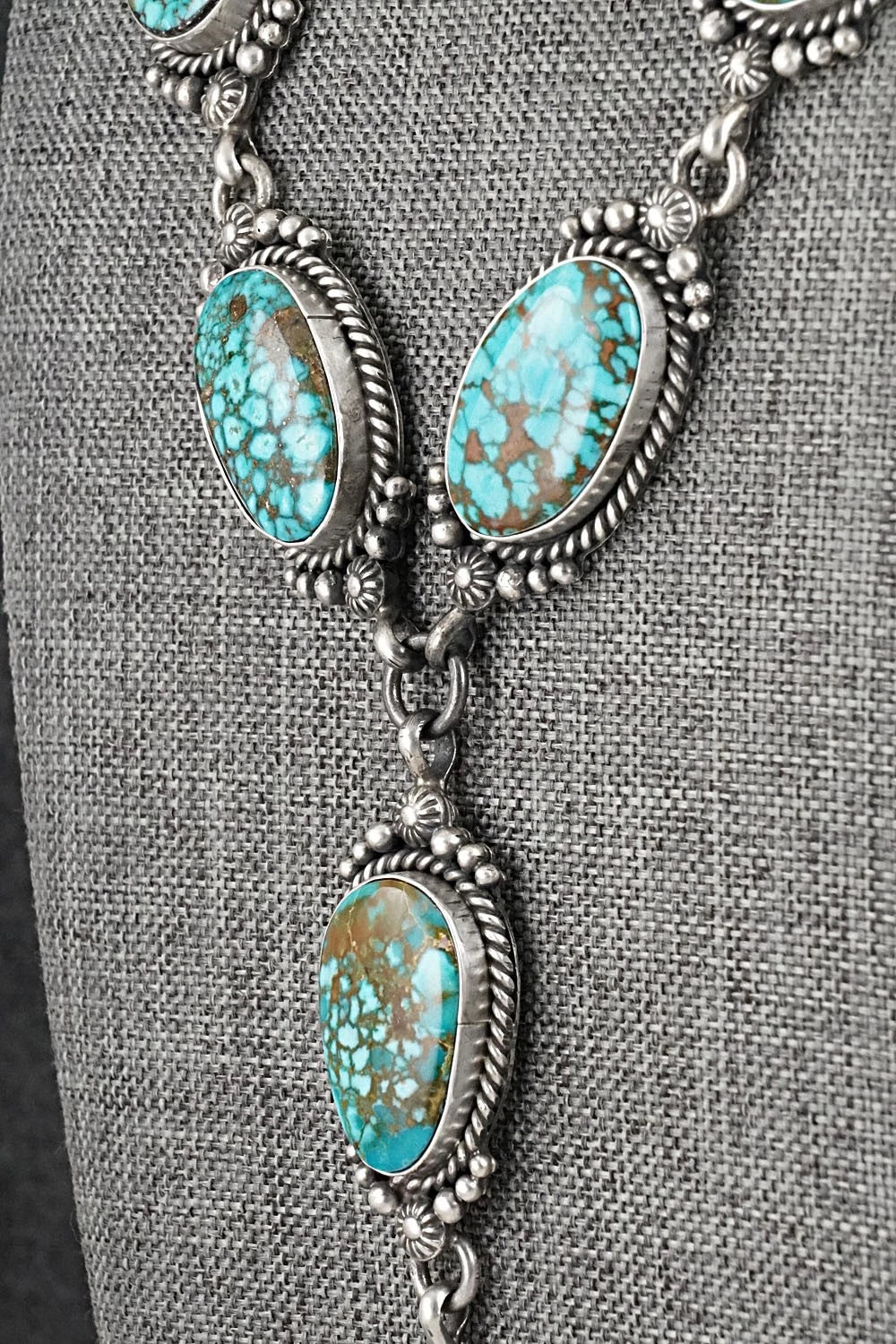 Turquoise & Sterling Silver Necklace and Earrings Set - Rosita Calladitto