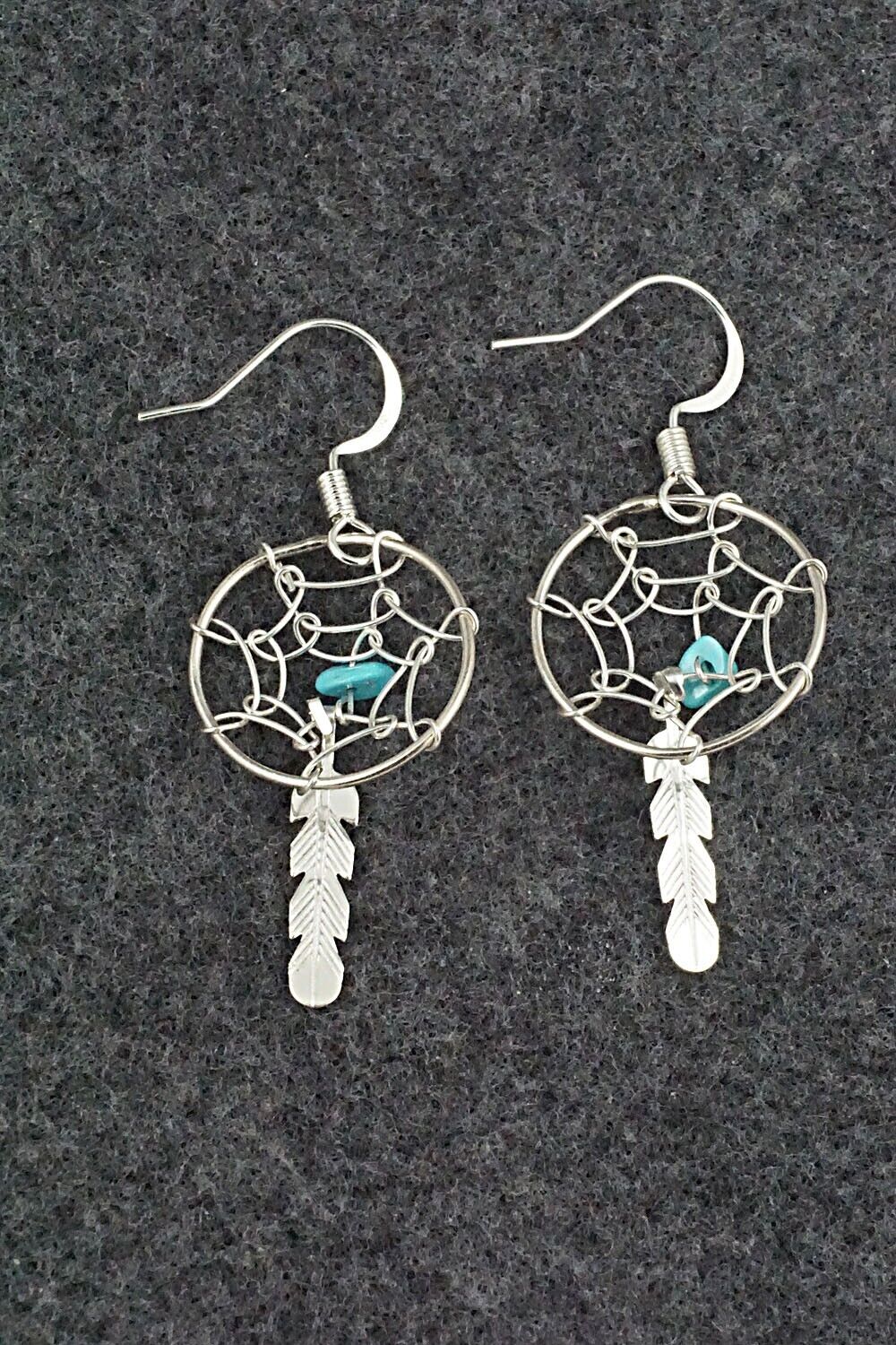 Turquoise & Sterling Silver Earrings - Helena Yazzie