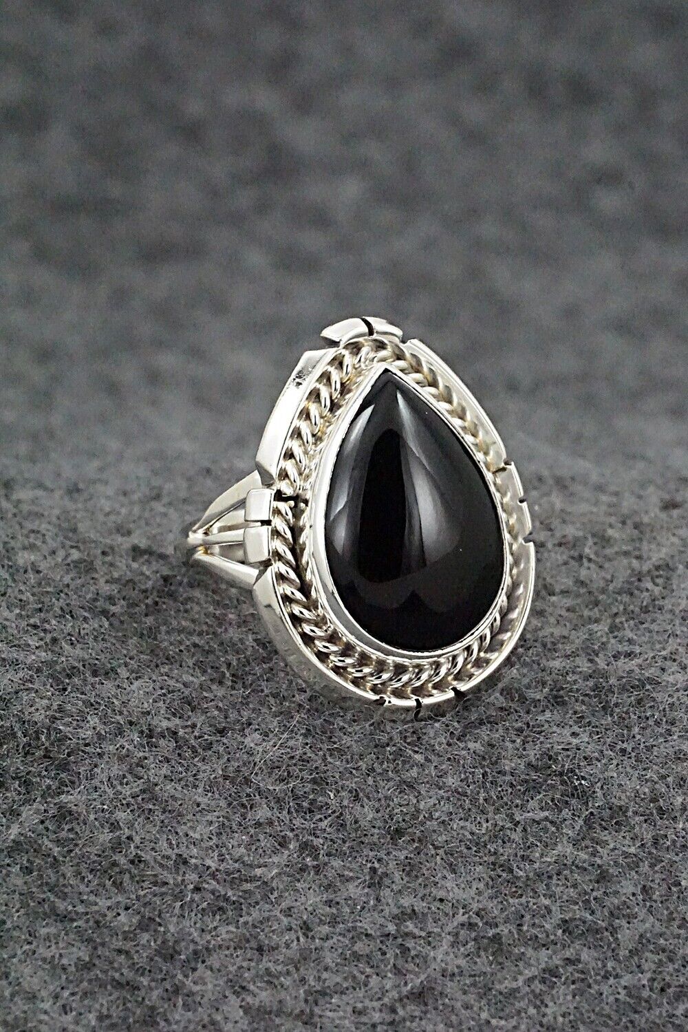 Onyx & Sterling Silver Ring - Samuel Yellowhair - Size 6