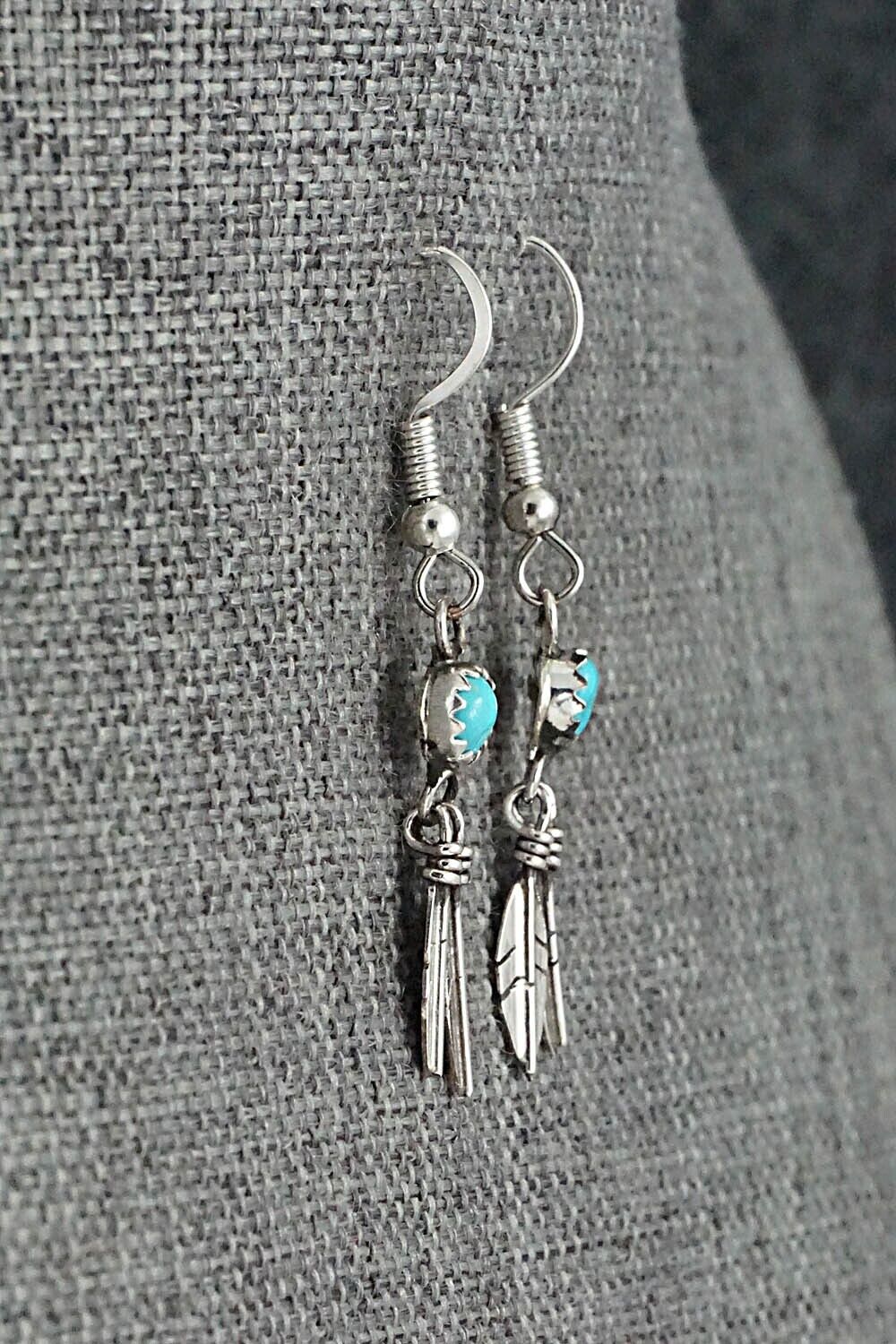 Turquoise & Sterling Silver Earrings - Cornilia Yazhe