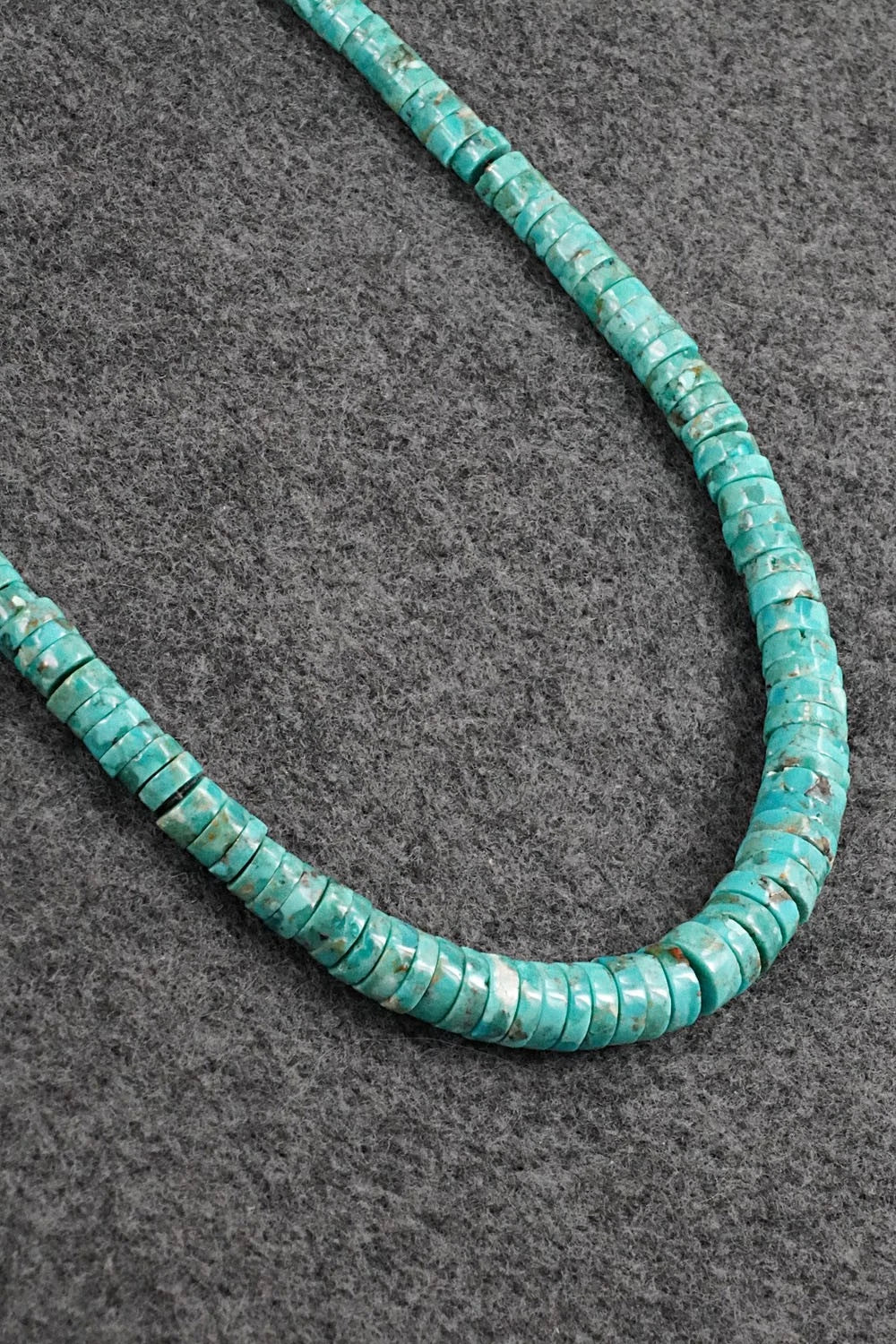 Turquoise & Sterling Silver Necklace 18" - Doreen Jake