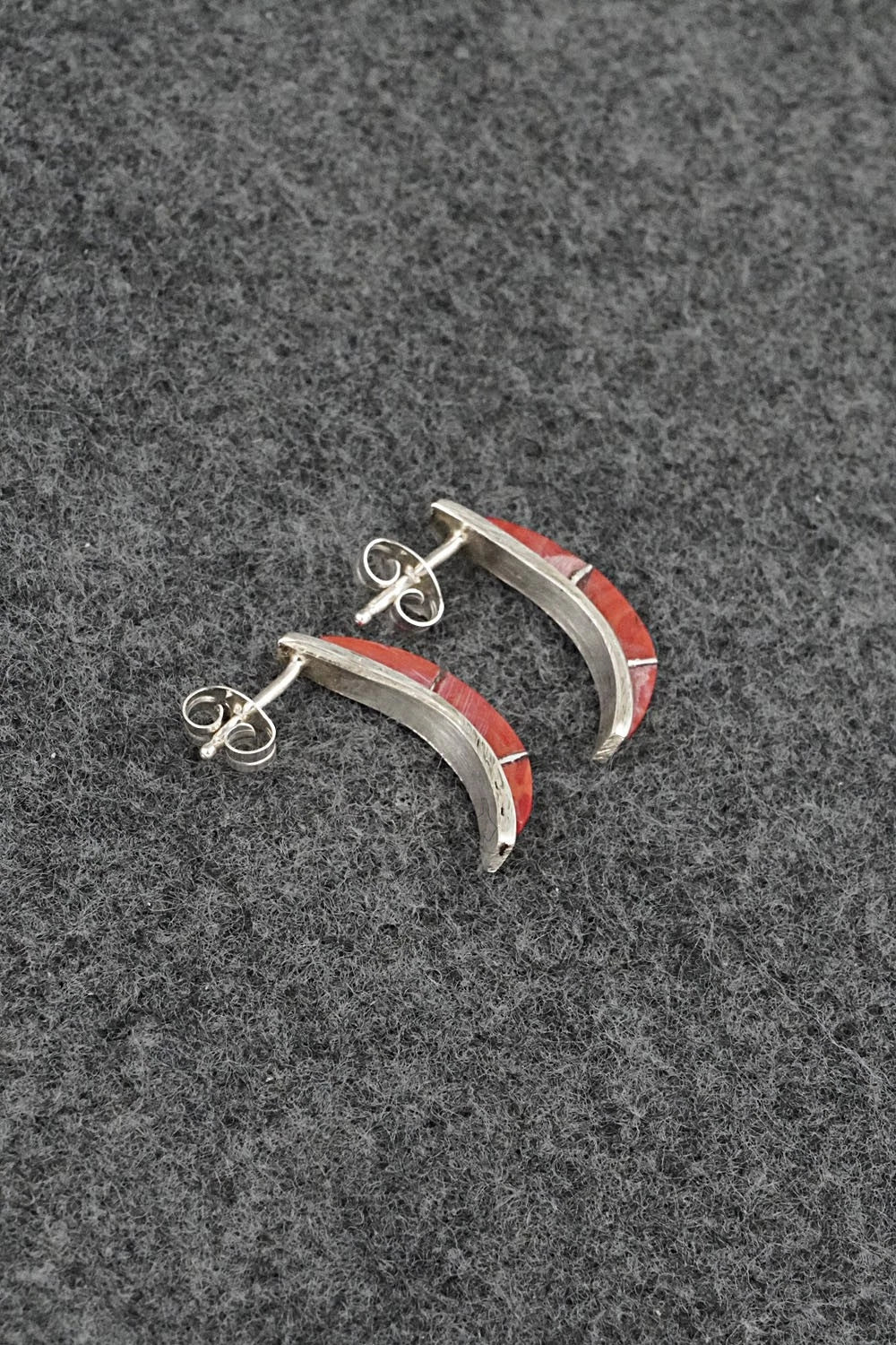 Coral & Sterling Silver Earrings - Kent Lonjose