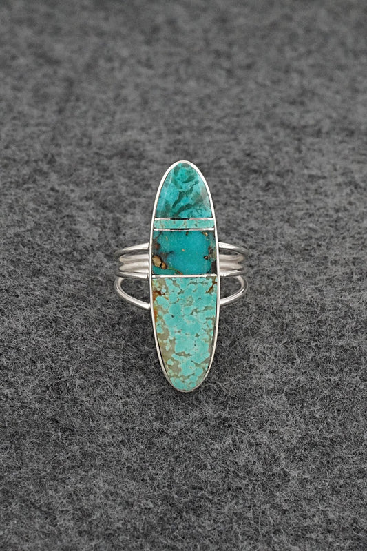 Turquoise & Sterling Silver Ring - Harold Smith - Size 8