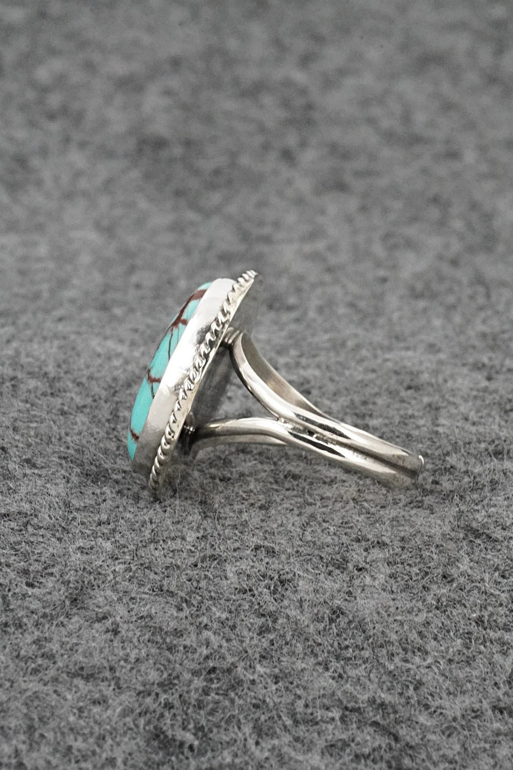 Turquoise & Sterling Silver Ring - Eugene Gruber - Size 8