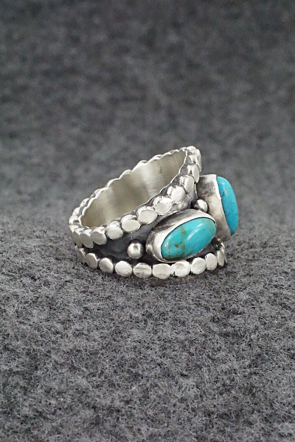 Turquoise & Sterling Silver Ring - Andrew Vandever - Size 7