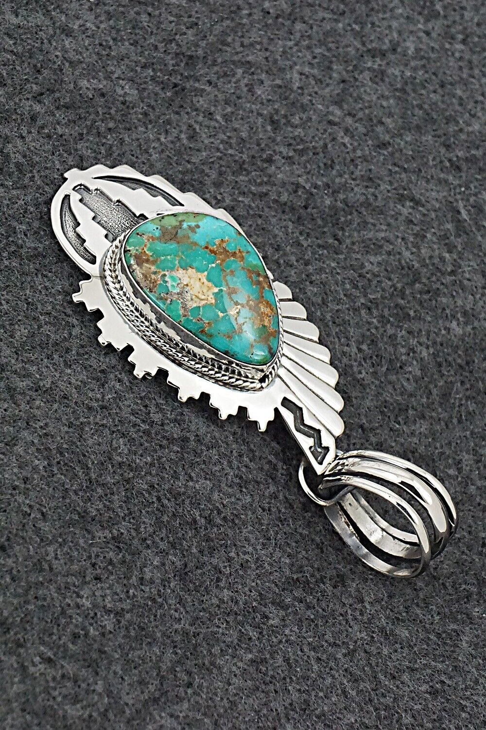 Turquoise & Sterling Silver Pendant - Randy Billy