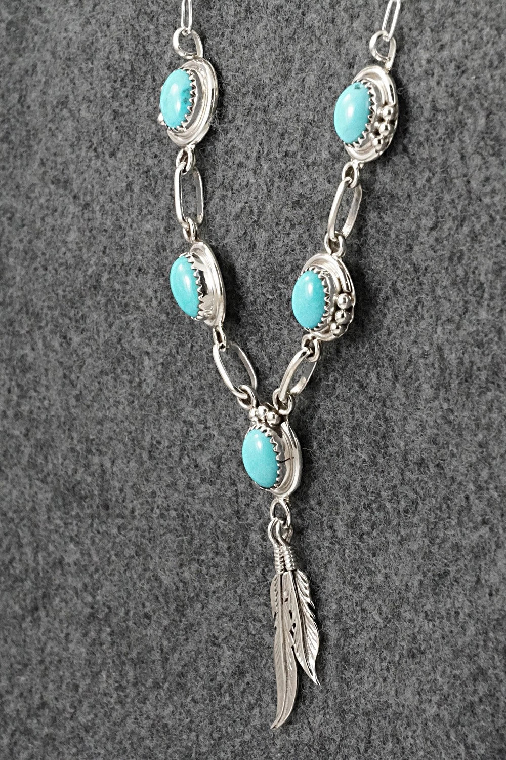Turquoise & Sterling Silver Necklace - Verley Betone