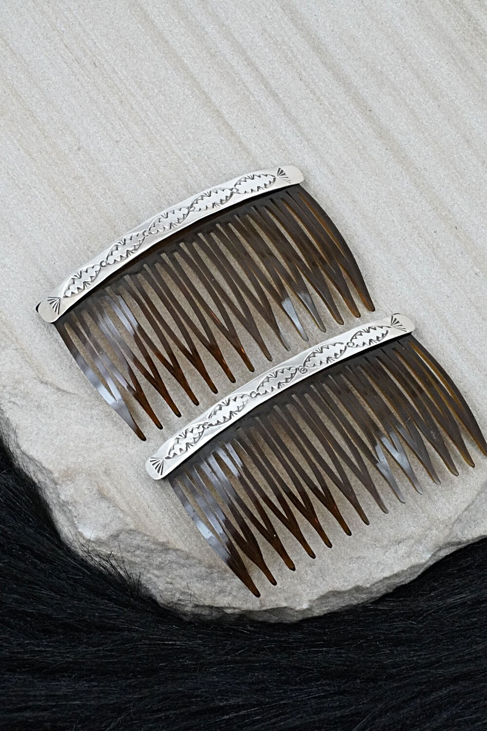 Sterling Silver Hair Combs - Bertha Begay