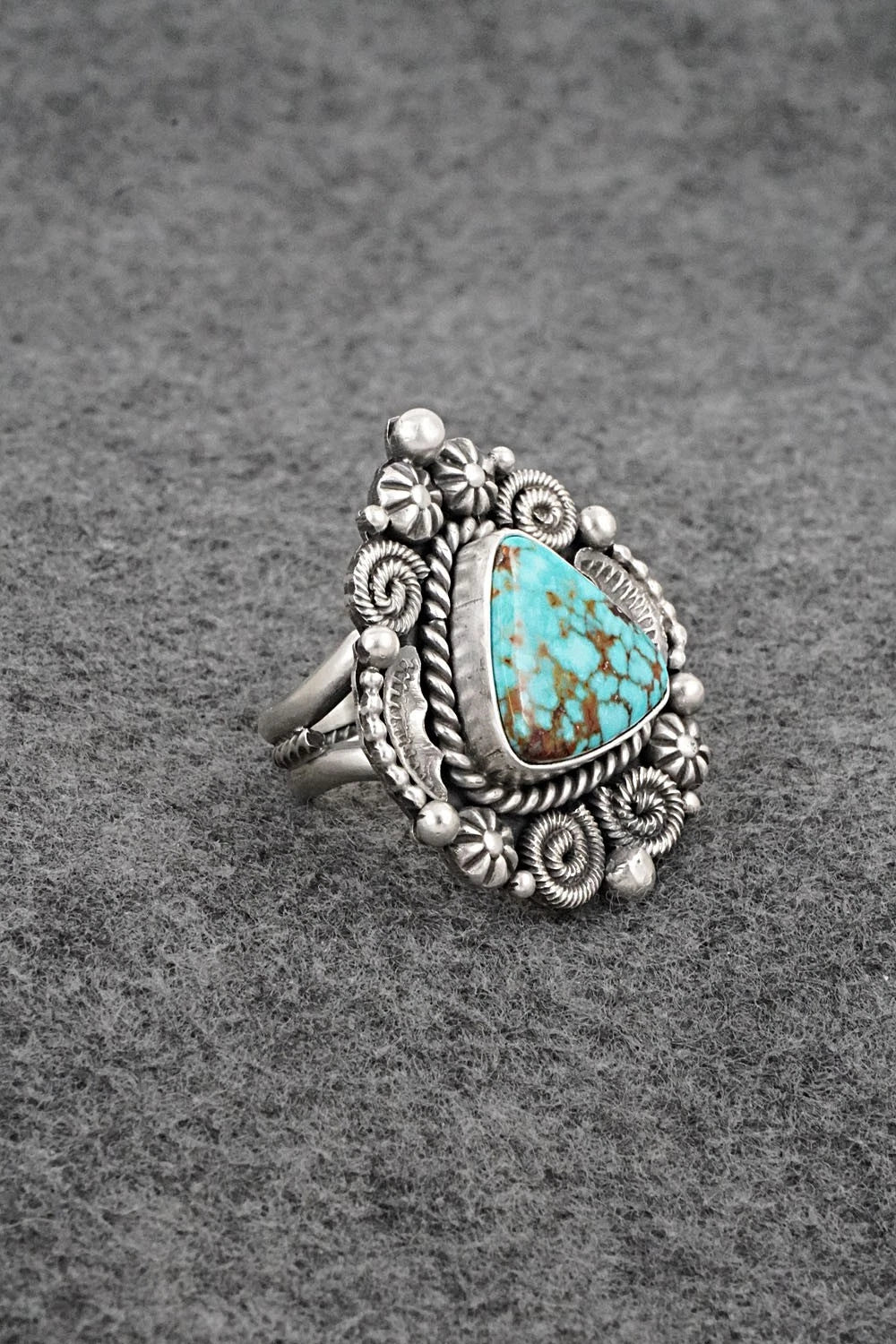 Turquoise & Sterling Silver Ring - Rosita Calladitto - Size 8