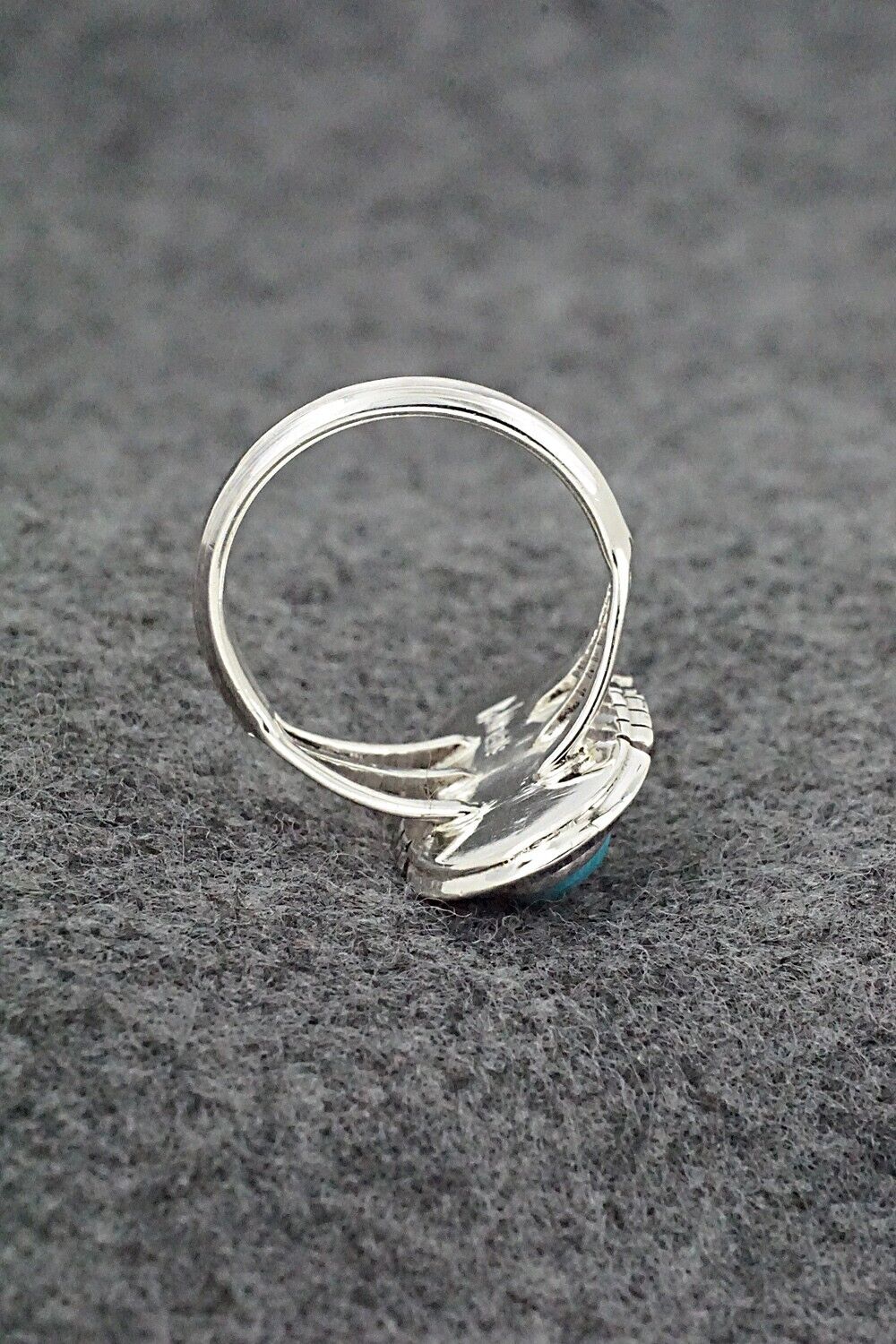 Turquoise & Sterling Silver Ring - Samuel Yellowhair - Size 7.75