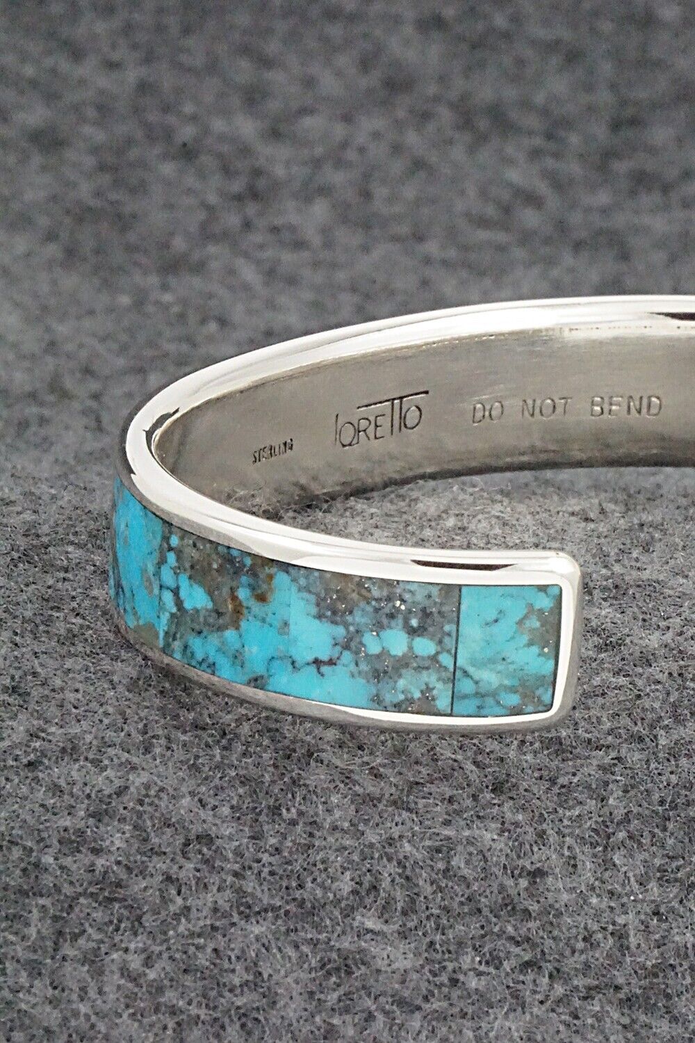 Turquoise & Sterling Silver Inlay Bracelet - Larry Loretto