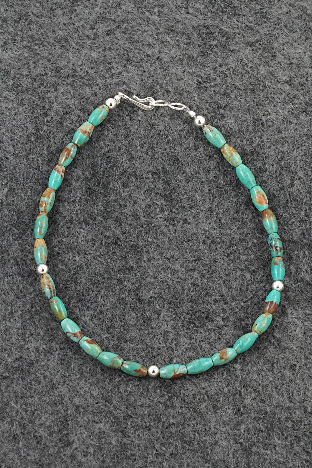 Turquoise & Sterling Silver Bracelet - Doreen Jake