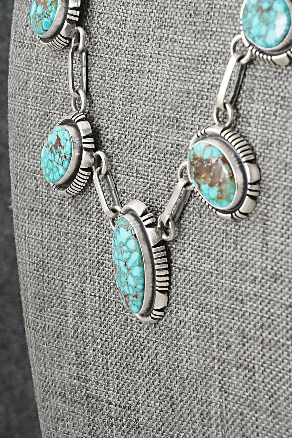 Turquoise & Sterling Silver Necklace and Earrings Set - Mark Yazzie