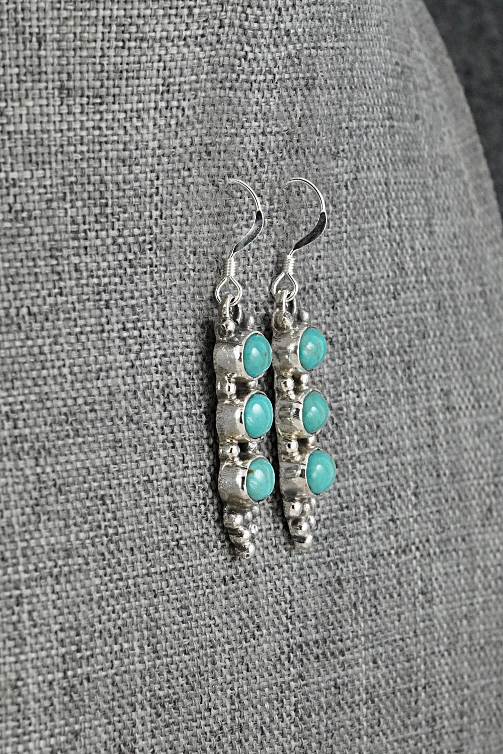 Turquoise & Sterling Silver Earrings - Gary Shorty