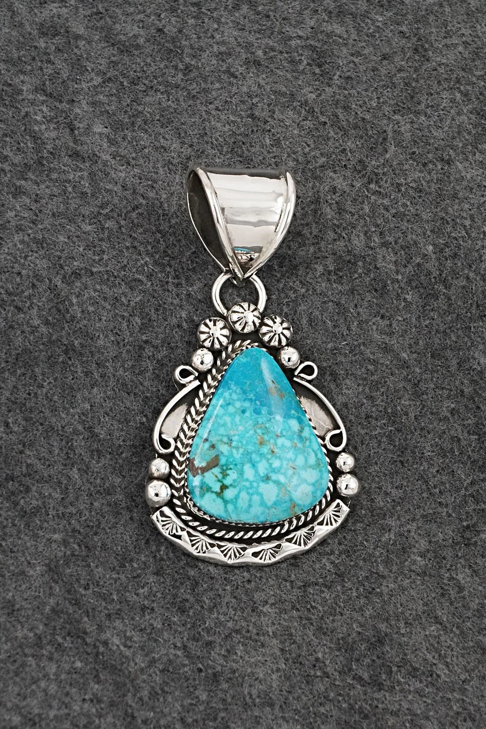 Turquoise and Sterling Silver Pendant - Phil Nez