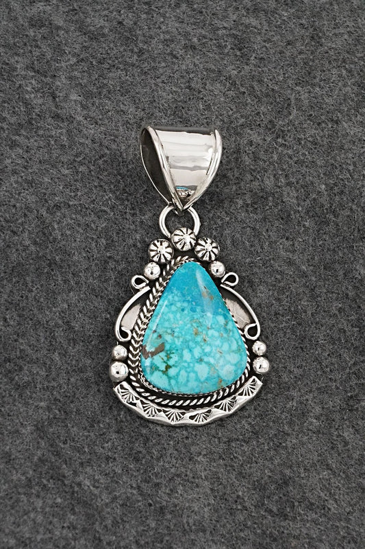 Turquoise and Sterling Silver Pendant - Phil Nez