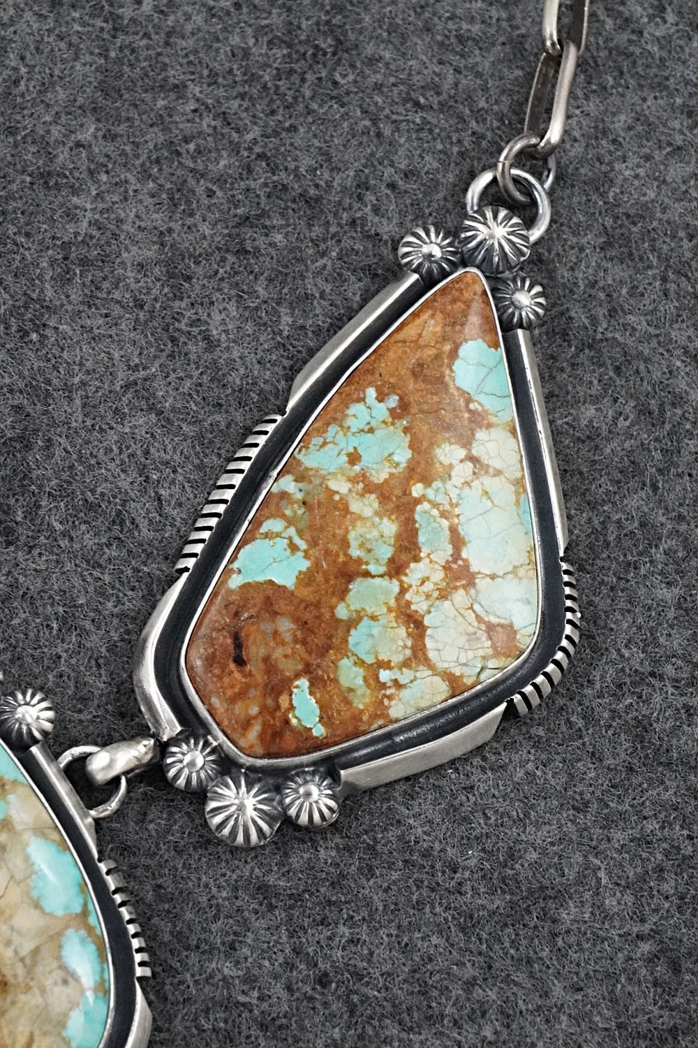 Turquoise & Sterling Silver Necklace and Earrings Set - Paul Livingston