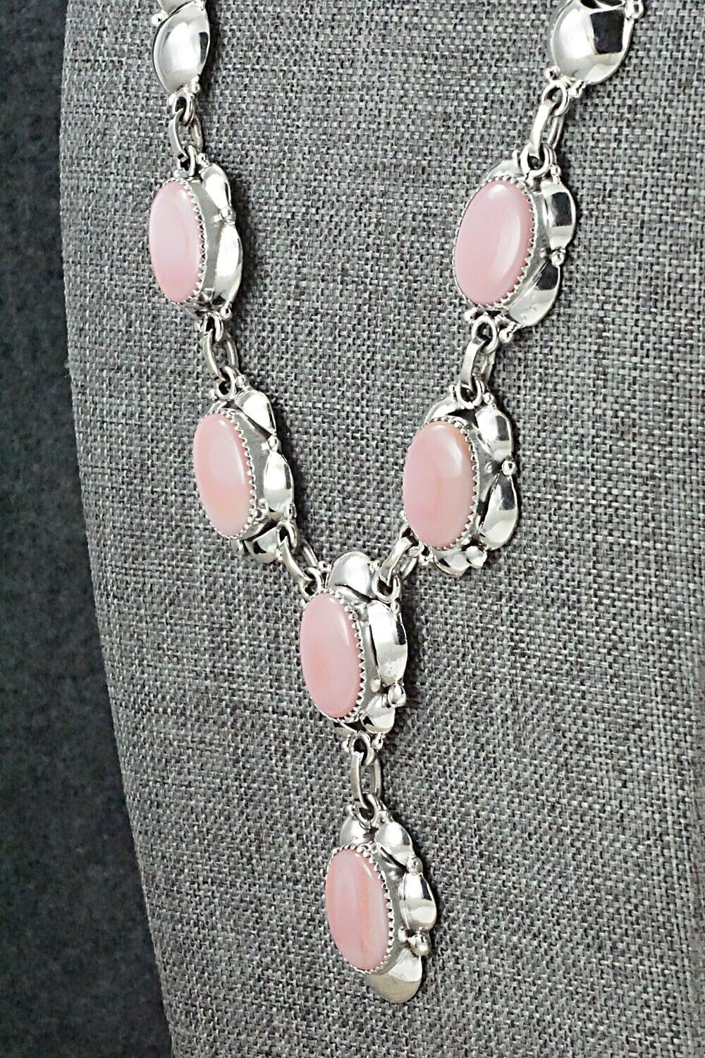 Pink Conch Shell & Sterling Silver Necklace Set - Clem Nalwood