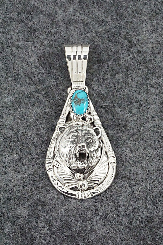 Turquoise & Sterling Silver Pendant - Henry Attakai