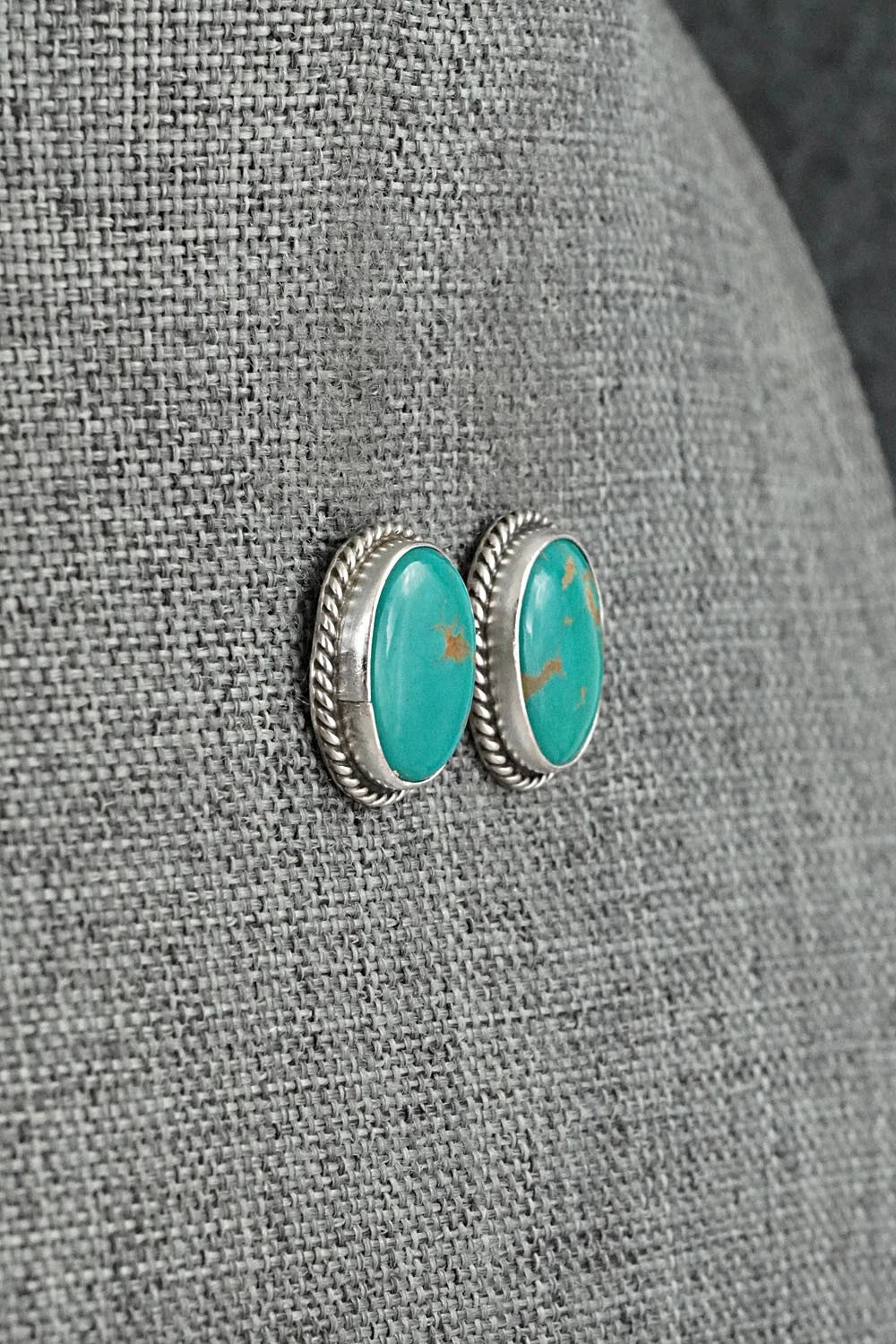 Turquoise & Sterling Silver Earrings - Rosemary Saunders