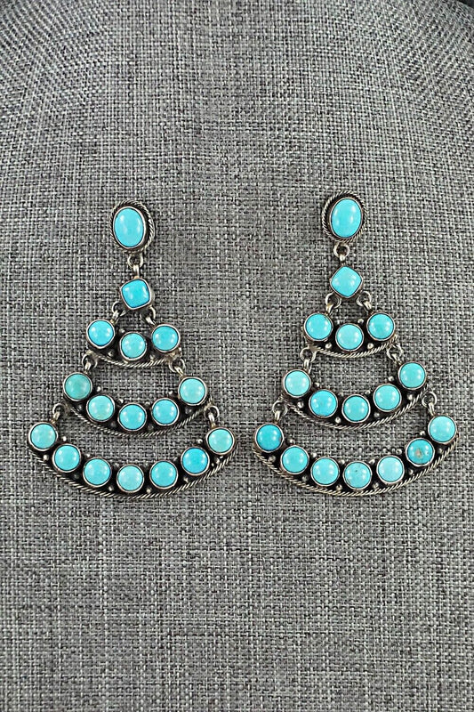 Turquoise & Sterling Silver Earrings - Pansy Johnson