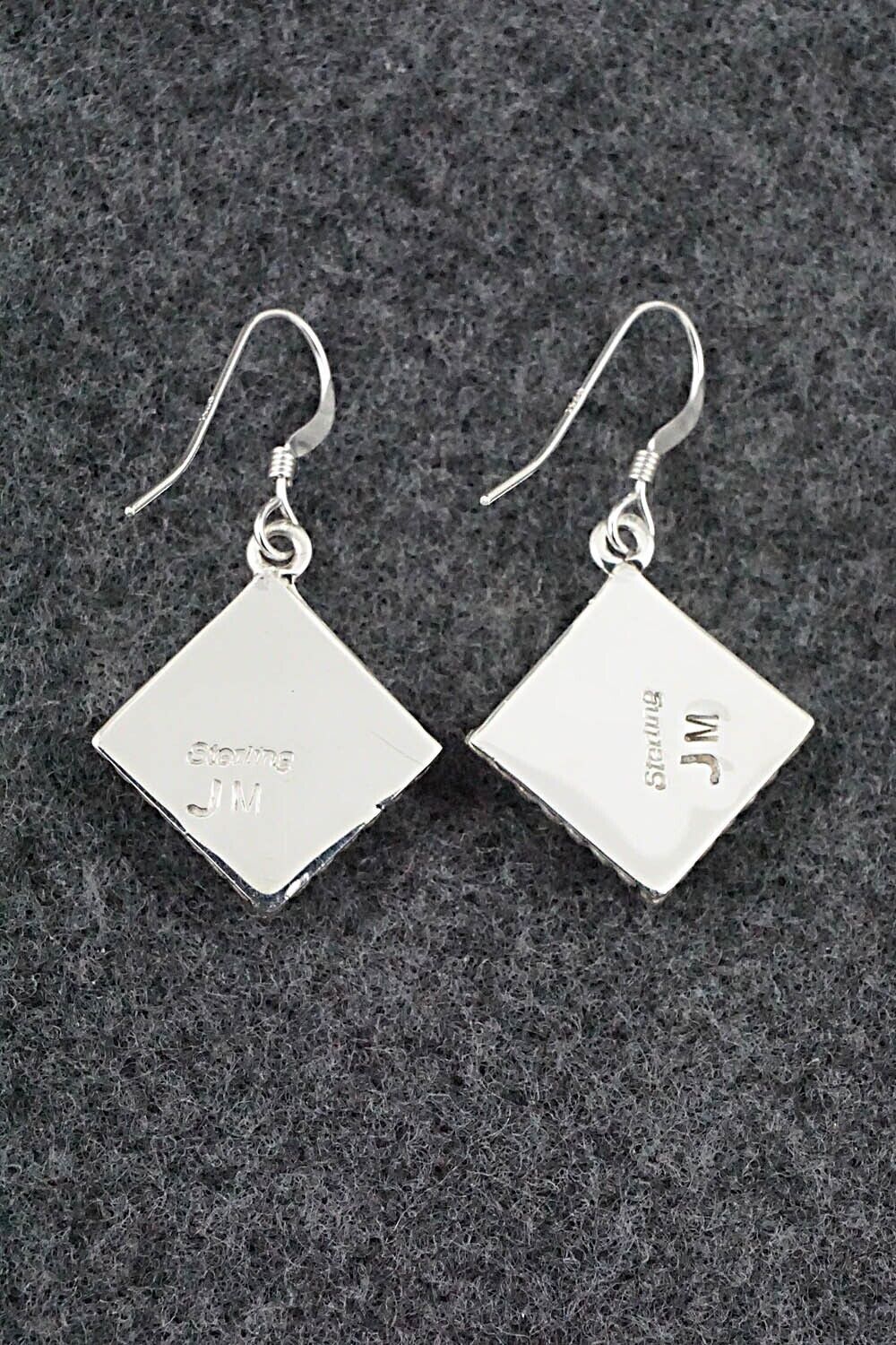 Turquoise & Sterling Silver Inlay Earrings - James Manygoats