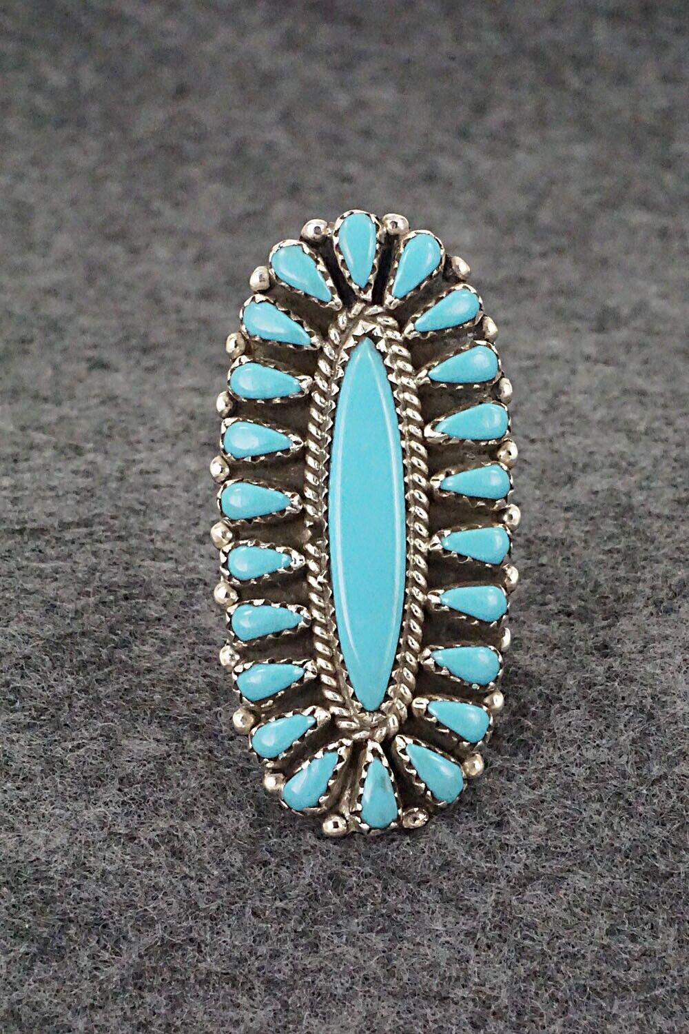 Turquoise & Sterling Silver Ring - George Gasper - Size 8