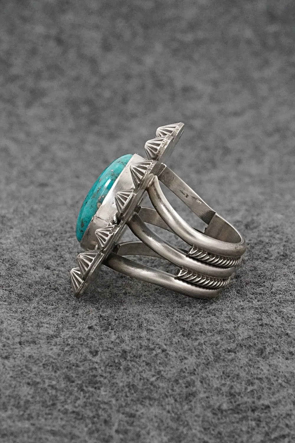 Turquoise & Sterling Silver Ring - Michael Calladitto - Size 8.5