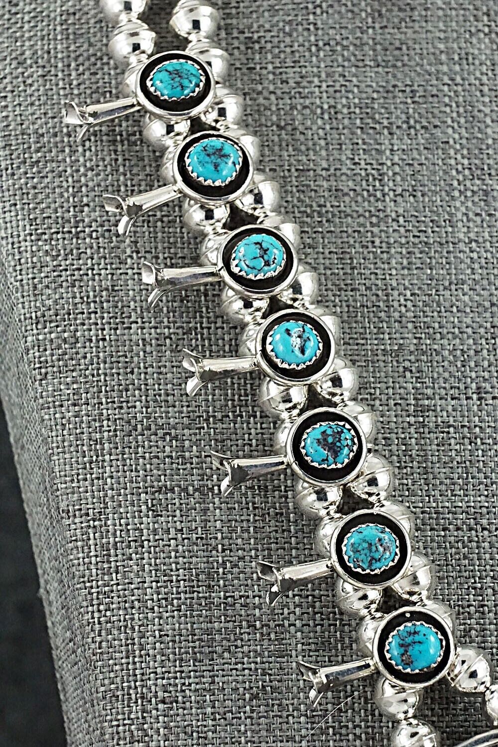 Turquoise & Sterling Silver Squash Blossom Set - Phil Garcia