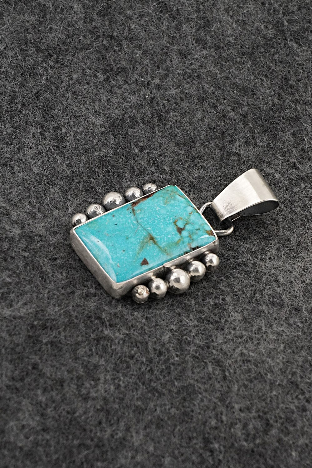 Turquoise & Sterling Silver Pendant - Eugene Gruber
