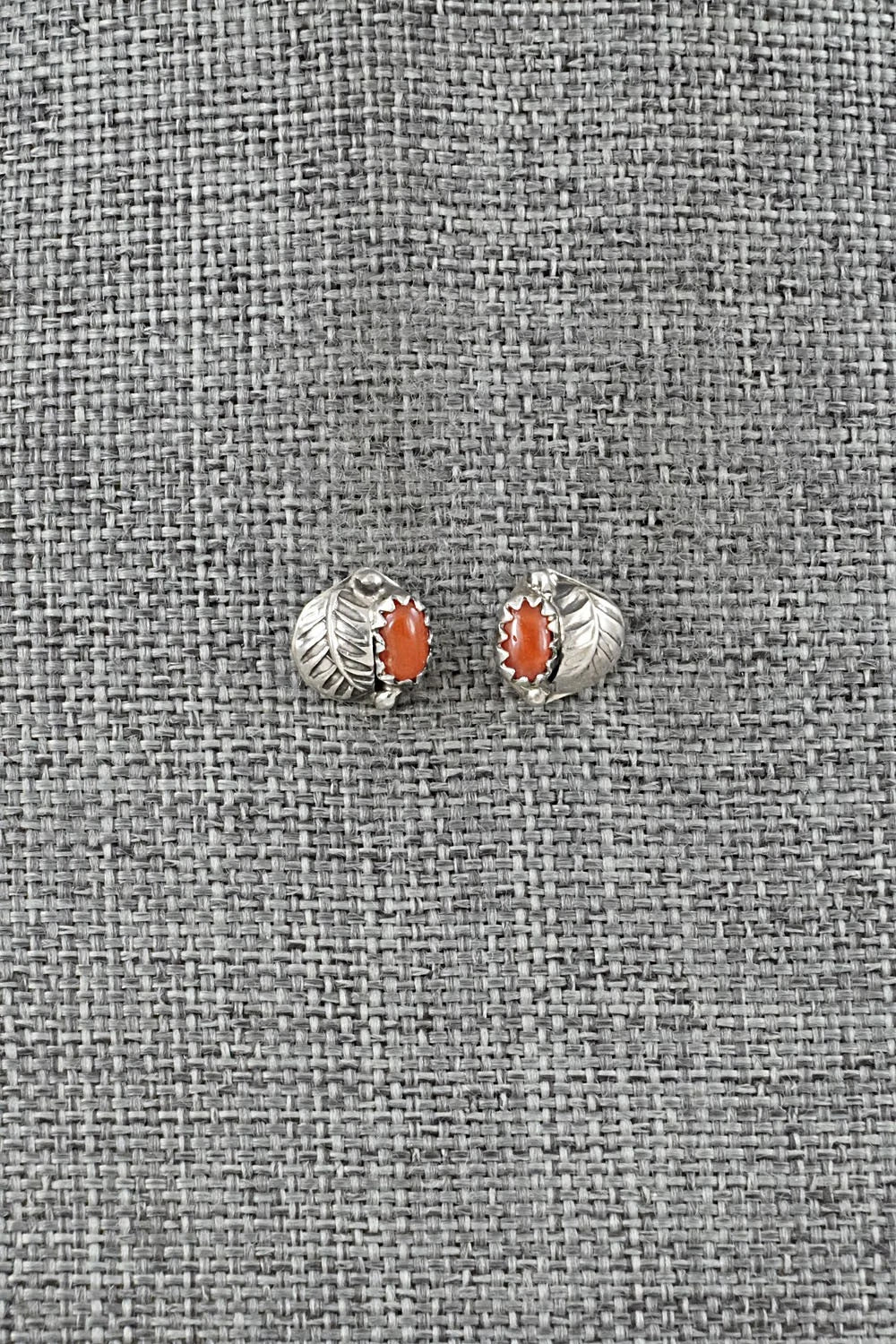 Coral & Sterling Silver Earrings - Roselene Joe