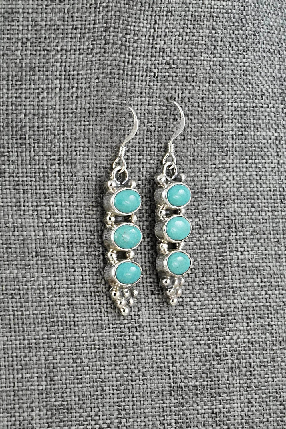 Turquoise & Sterling Silver Earrings - Gary Shorty
