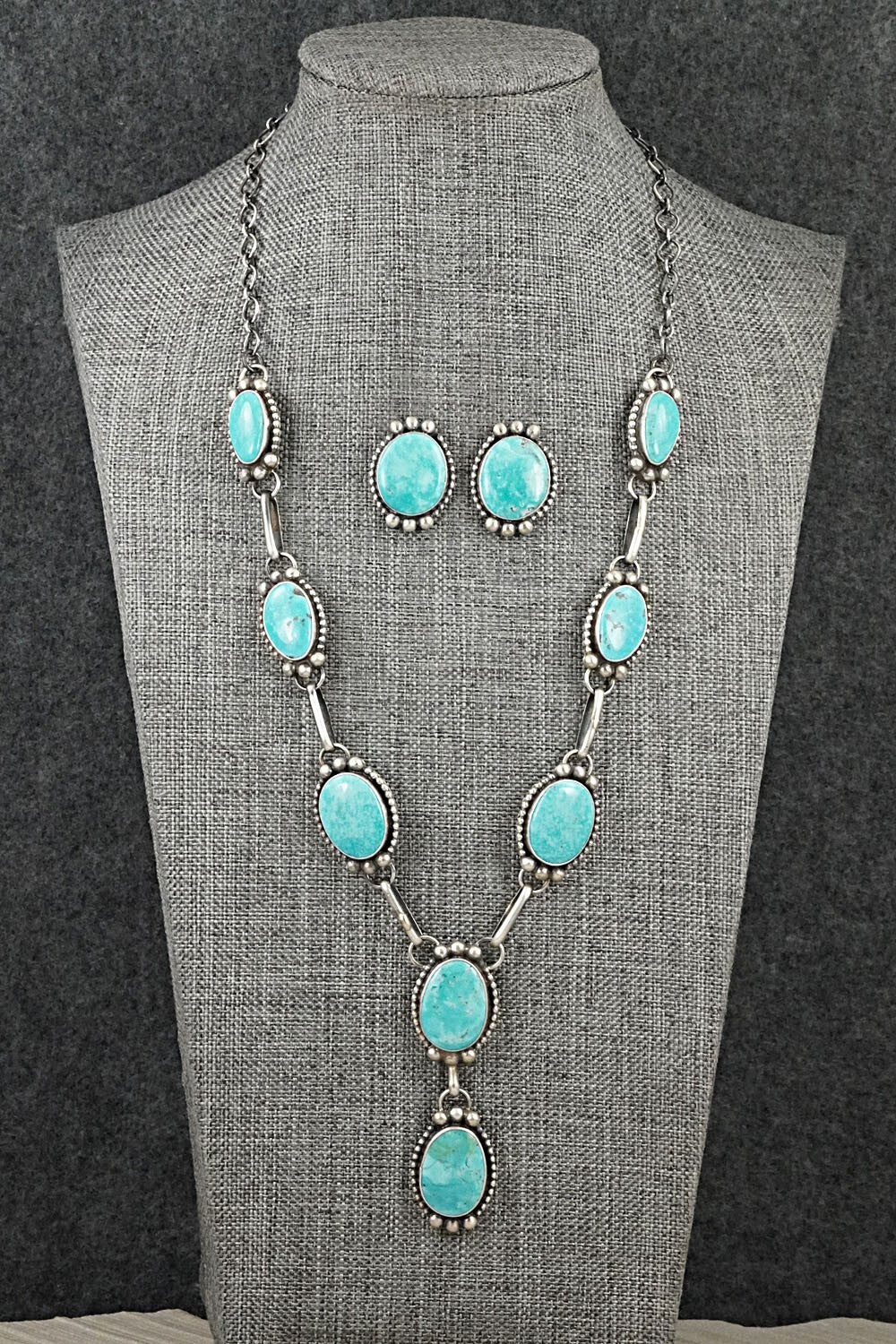 Turquoise & Sterling Silver Necklace Set - Kathleen Livingston