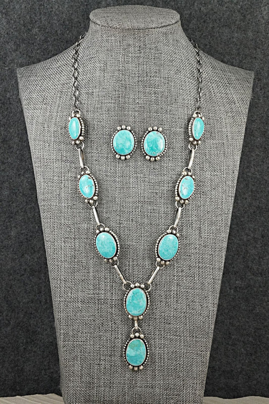 Turquoise & Sterling Silver Necklace Set - Kathleen Livingston