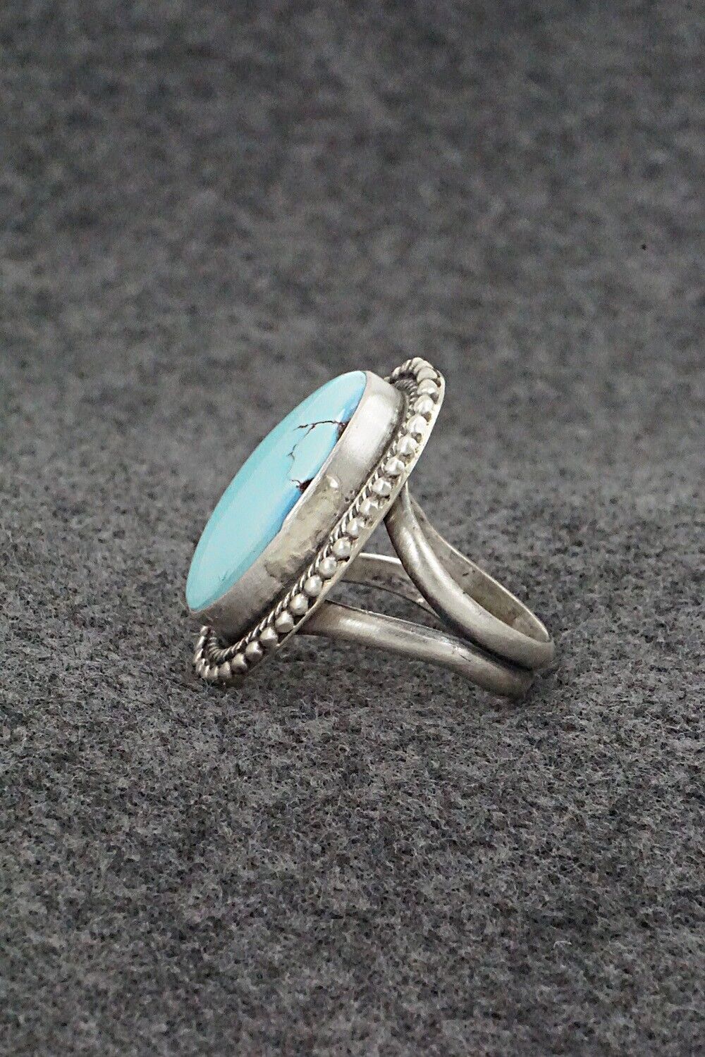 Turquoise & Sterling Silver Ring - Bobby Johnson - Size 8