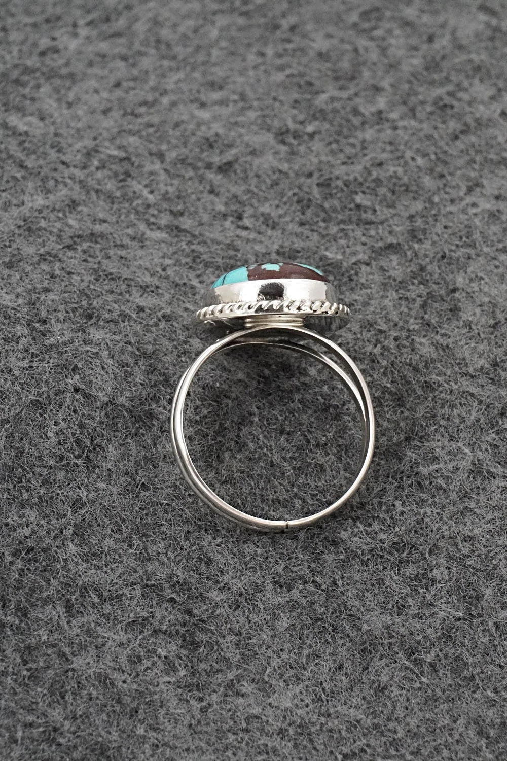Turquoise & Sterling Silver Ring - Eugene Gruber - Size 8