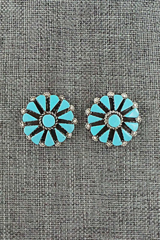 Turquoise & Sterling Silver Earrings - Merlinda Chavez