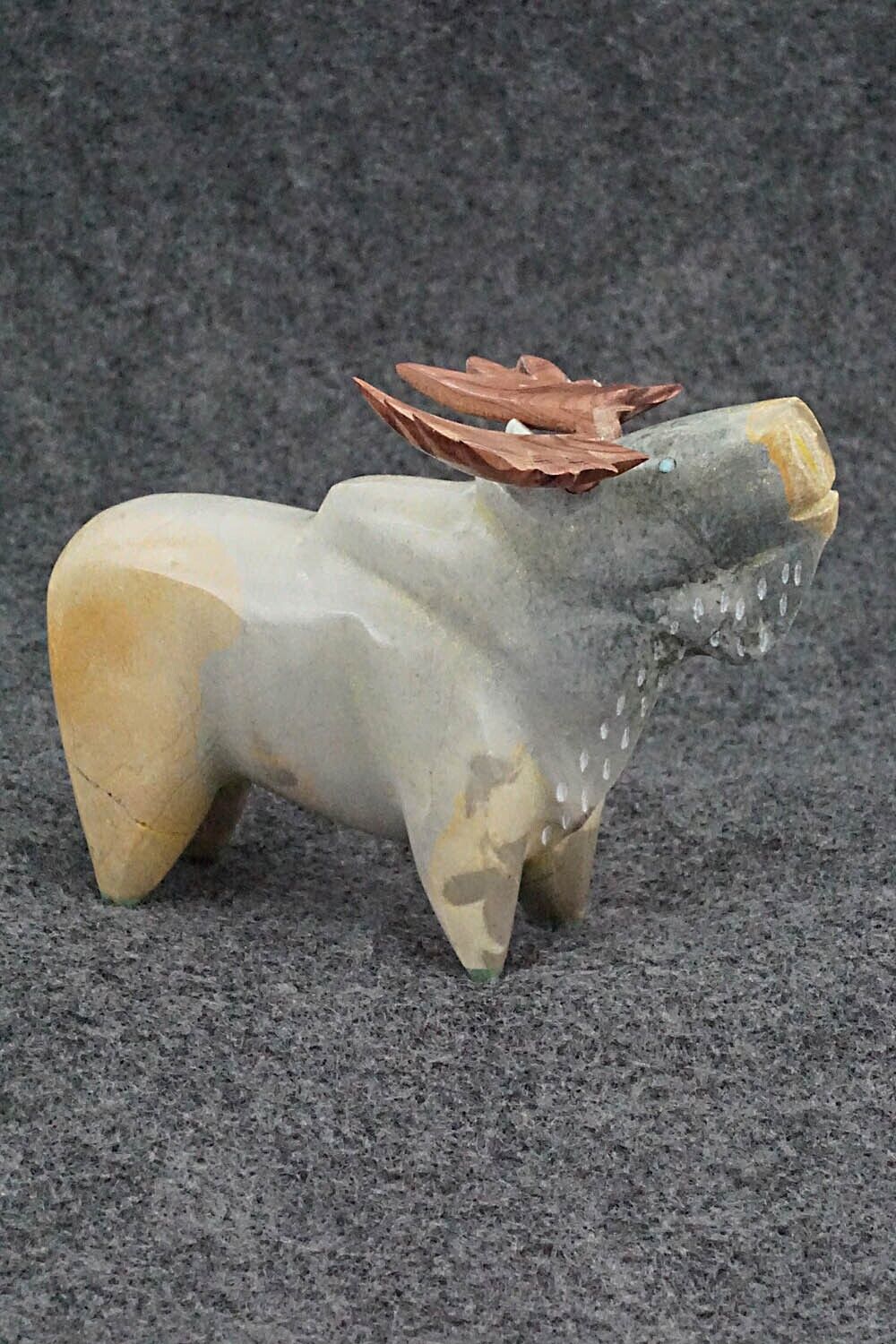 Moose Zuni Fetish Carving - Enrike Leekya