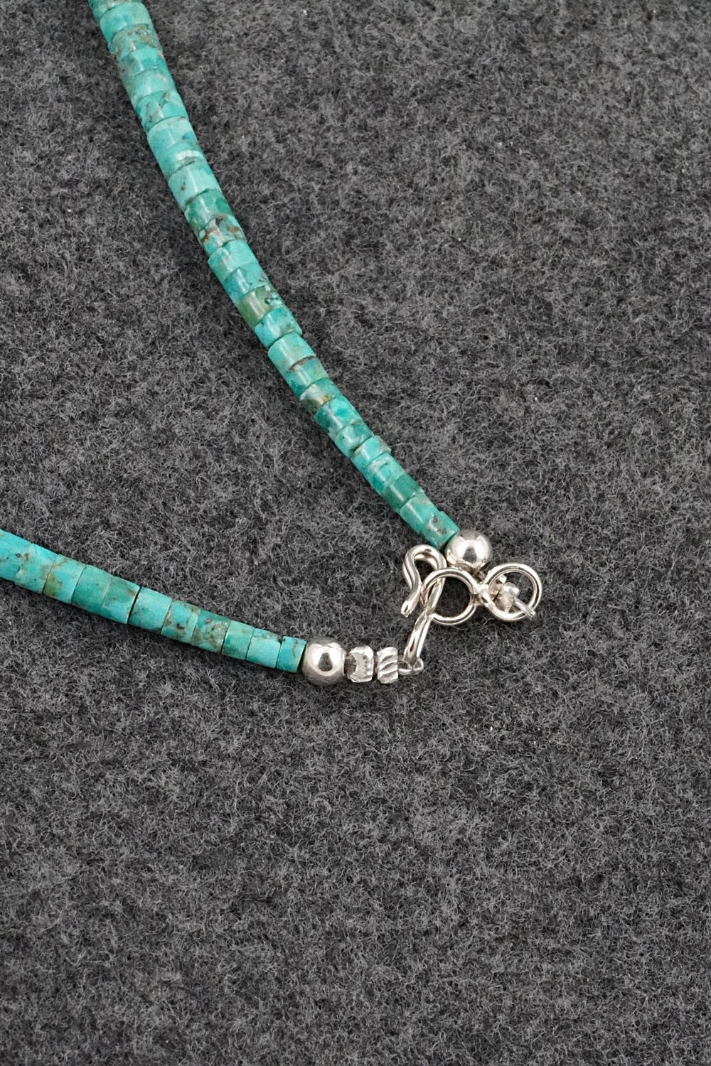 Turquoise & Sterling Silver Necklace 18" - Doreen Jake