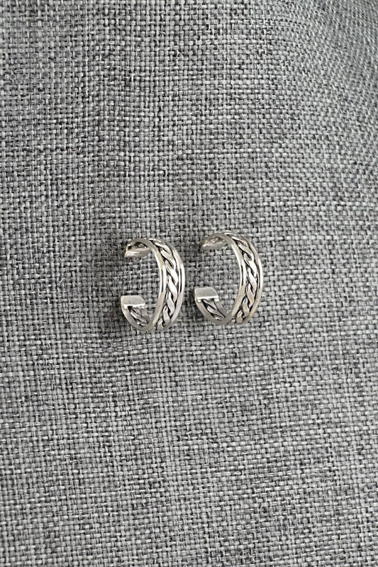 Sterling Silver Hoop Earrings - Elaine Tahe