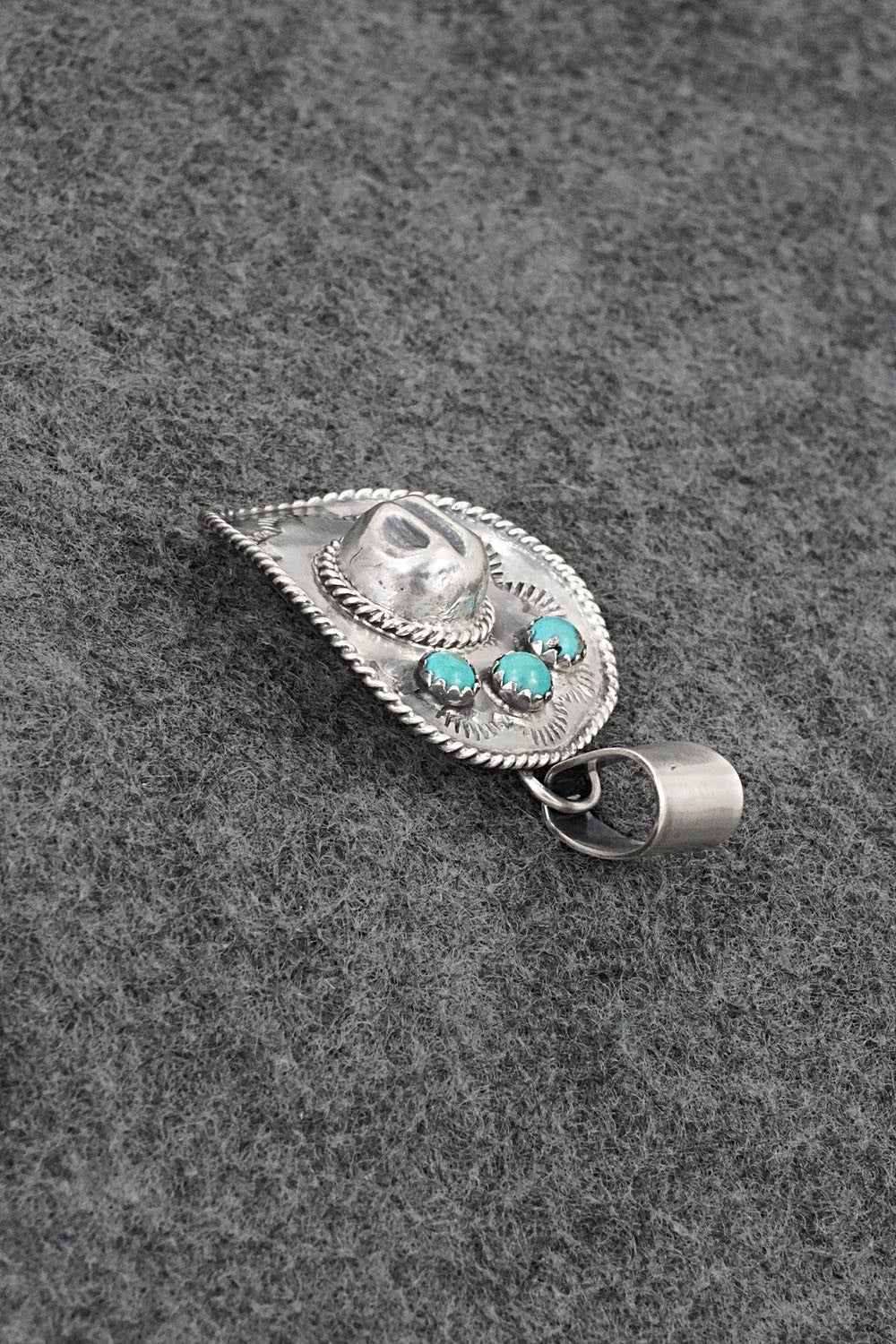 Turquoise & Sterling Silver Pendant - Bobby Platero