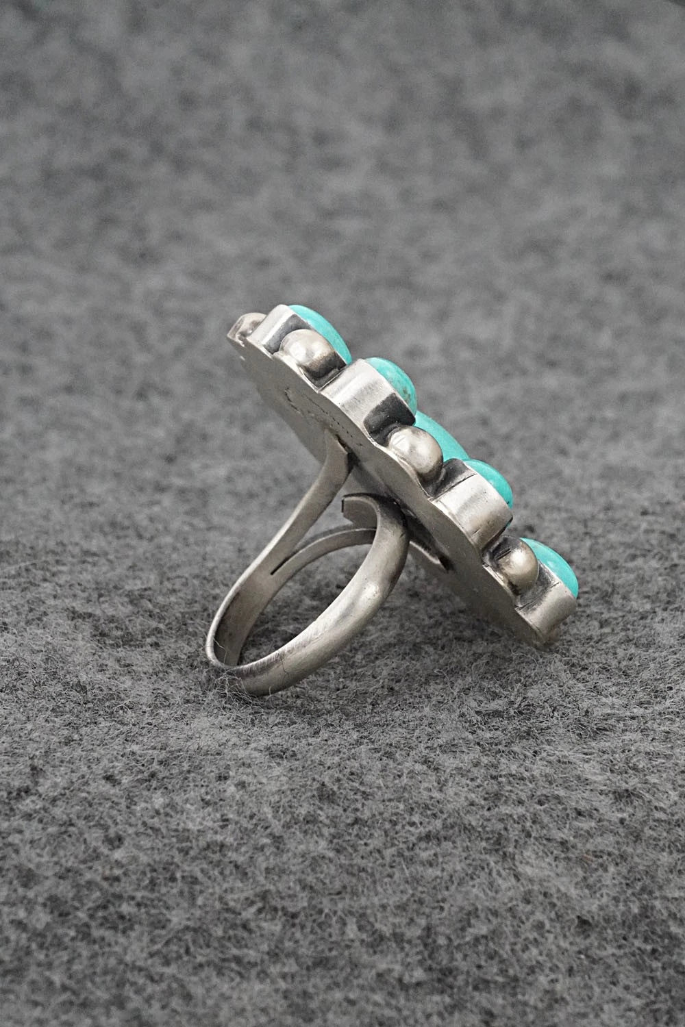 Turquoise & Sterling Silver Ring - Kathleen Livingston - Size Adjustable