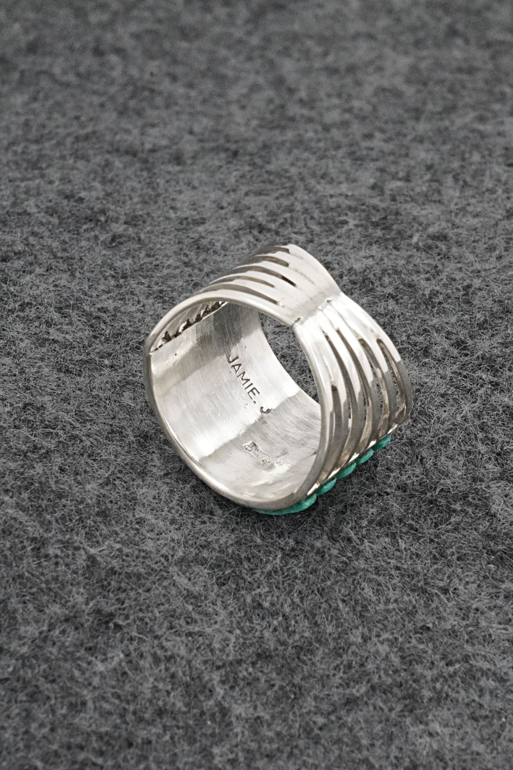 Turquoise & Sterling Silver Ring - Jamie Johnson - Size 7.5