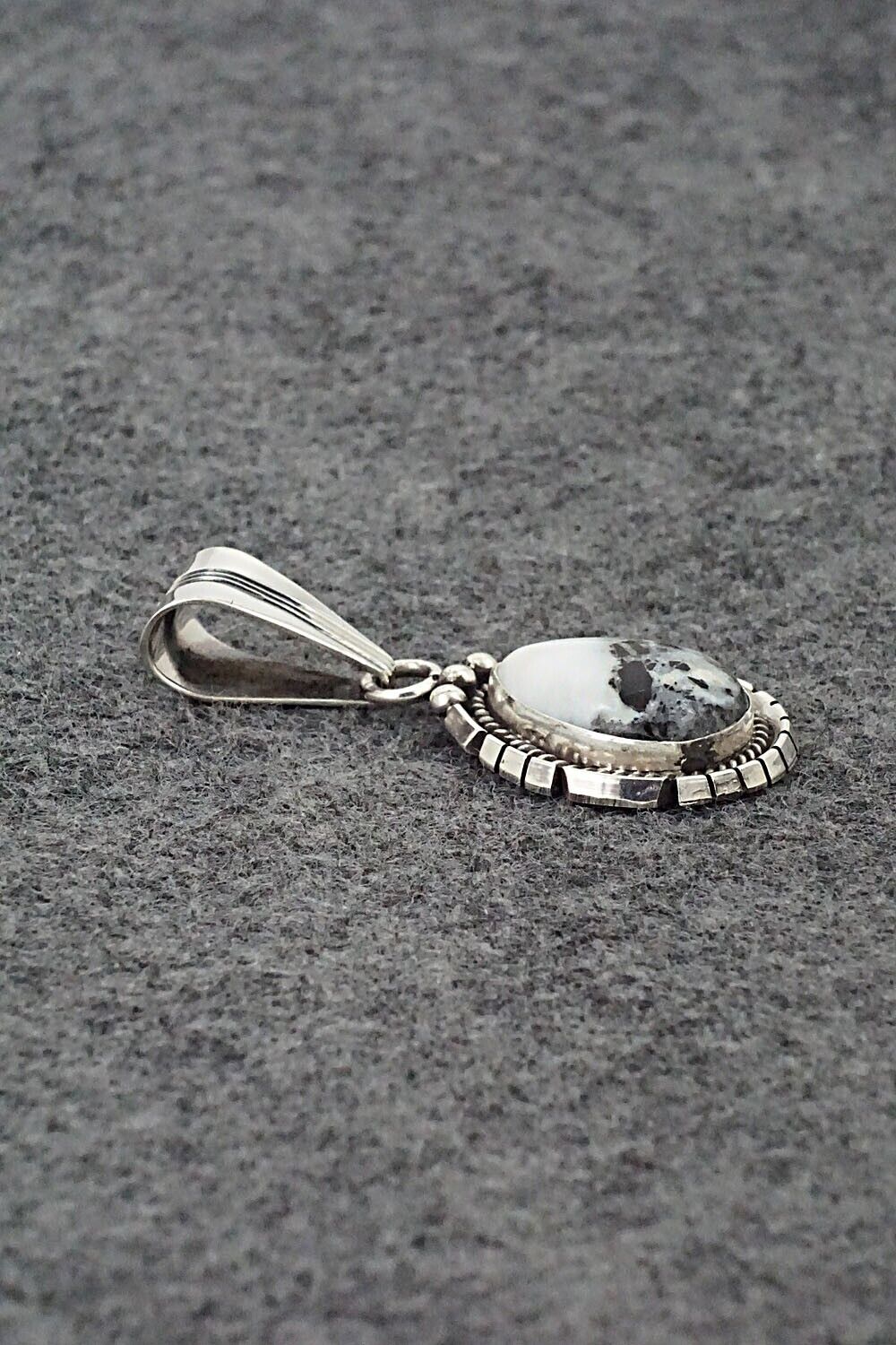 White Buffalo & Sterling Silver Pendant - Samuel Yellowhair