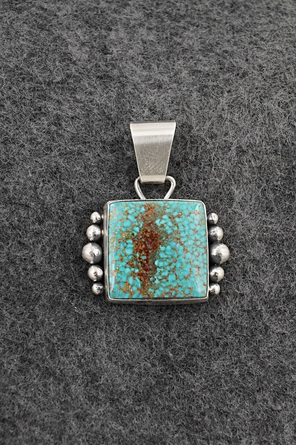 Turquoise & Sterling Silver Pendant - Eugene Gruber