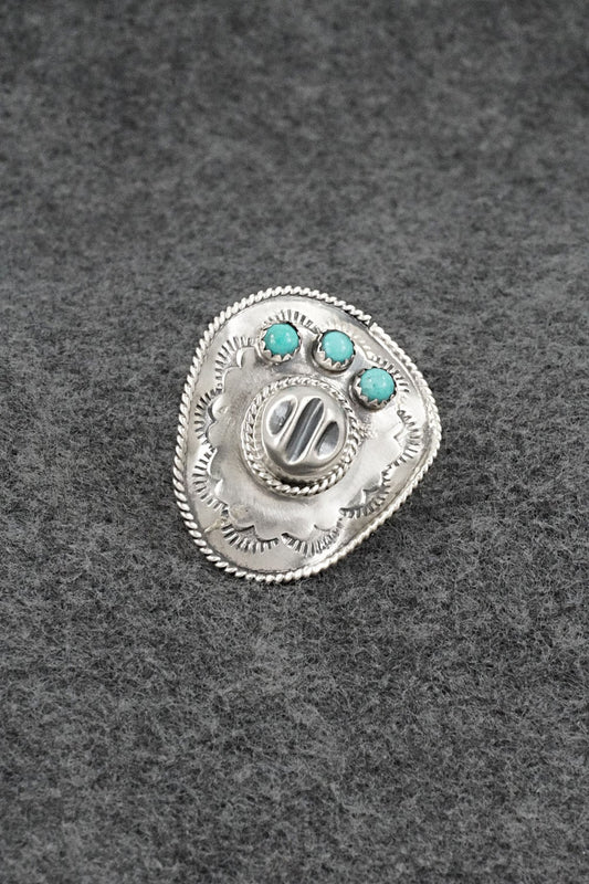 Turquoise & Sterling Silver Ring - Bobby Platero - Size 5.5